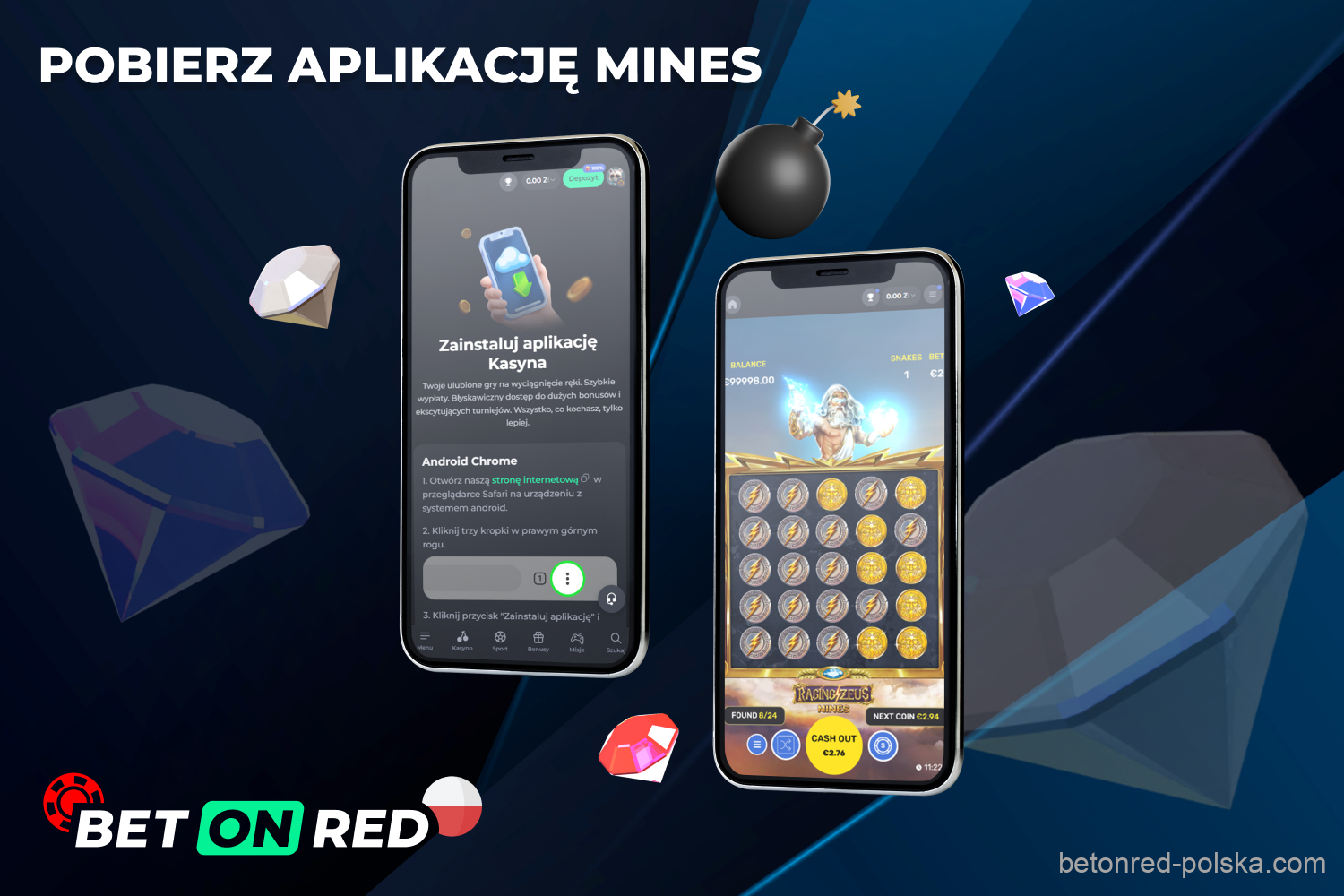 Użytkownicy mobilni z Polski mogą pobrać bezpłatną aplikację na urządzenia z systemem Android lub iOS, aby grać w Mines Betonred w dowolnym momencie